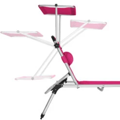 Tectake - Ligbed Lorella Aluminium- Incl. Verwisselbaar Hoofdkussen-pink -Leenbakker Winkel 1000082527 0103