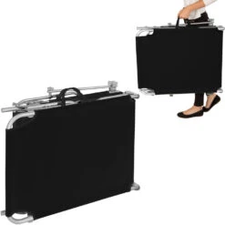 Tectake - 2 Ligbedden Met Zonnedak Ligstoelen Zwart -Leenbakker Winkel 1000082529 0103