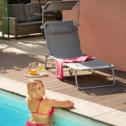 Tectake - Zonnestoel Chloe - Set Van 2 Ligbedden - Zwart -Leenbakker Winkel 1000082530 0102