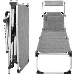 Tectake - Ligbed Lorella - Aluminium- Grijs Gemeleerd -Leenbakker Winkel 1000082531 0102