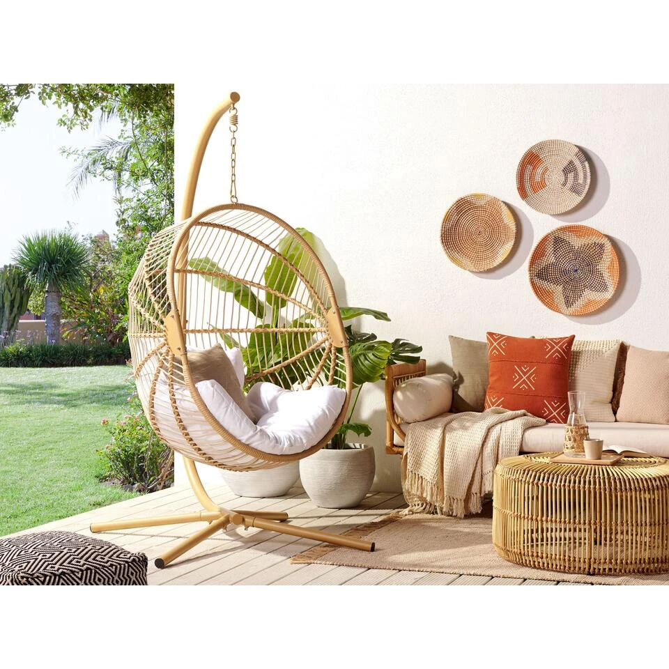 Beliani Hangstoel ACRI - Beige Pe Rotan 2 Beliani Hangstoel ACRI - Beige Pe Rotan - Afbeelding 2