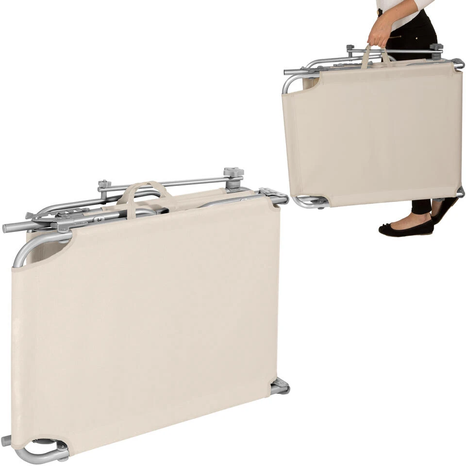 Tectake - Ligbed Met Zonnedak Beige 4 Tectake - Ligbed Met Zonnedak Beige - Afbeelding 4