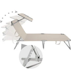 Tectake - 2 Ligbedden Met Zonnedak Beige 6 Tectake - 2 Ligbedden Met Zonnedak Beige -Leenbakker Winkel 1000083237 0102