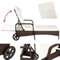 Tectake - Ligstoel - Rotan - Bruin 6 Tectake - Ligstoel - Rotan - Bruin -Leenbakker Winkel 1000086065 0102