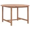 VidaXL Tuintafel Ø110x75 Cm Massief Teakhout