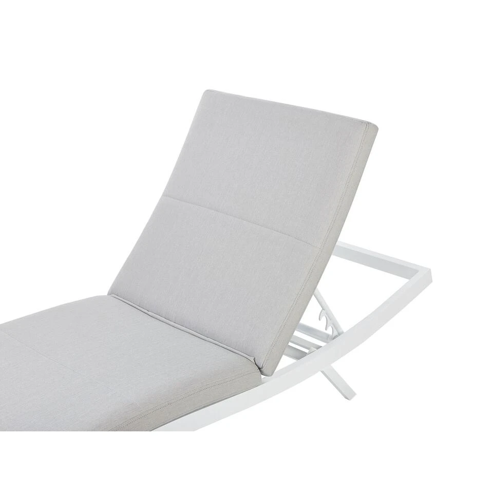 Beliani Tuinligstoel AMELIA - Grijs Textiel, Aluminium 4 Beliani Tuinligstoel AMELIA - Grijs Textiel, Aluminium - Afbeelding 4