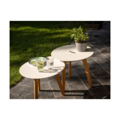 Exotan Bijzettafels Binnen/Buiten Laura - Teak - Wit - Set Van 2 5 Exotan Bijzettafels Binnen/Buiten Laura - Teak - Wit - Set Van 2 -Leenbakker Winkel 1000088977 0102