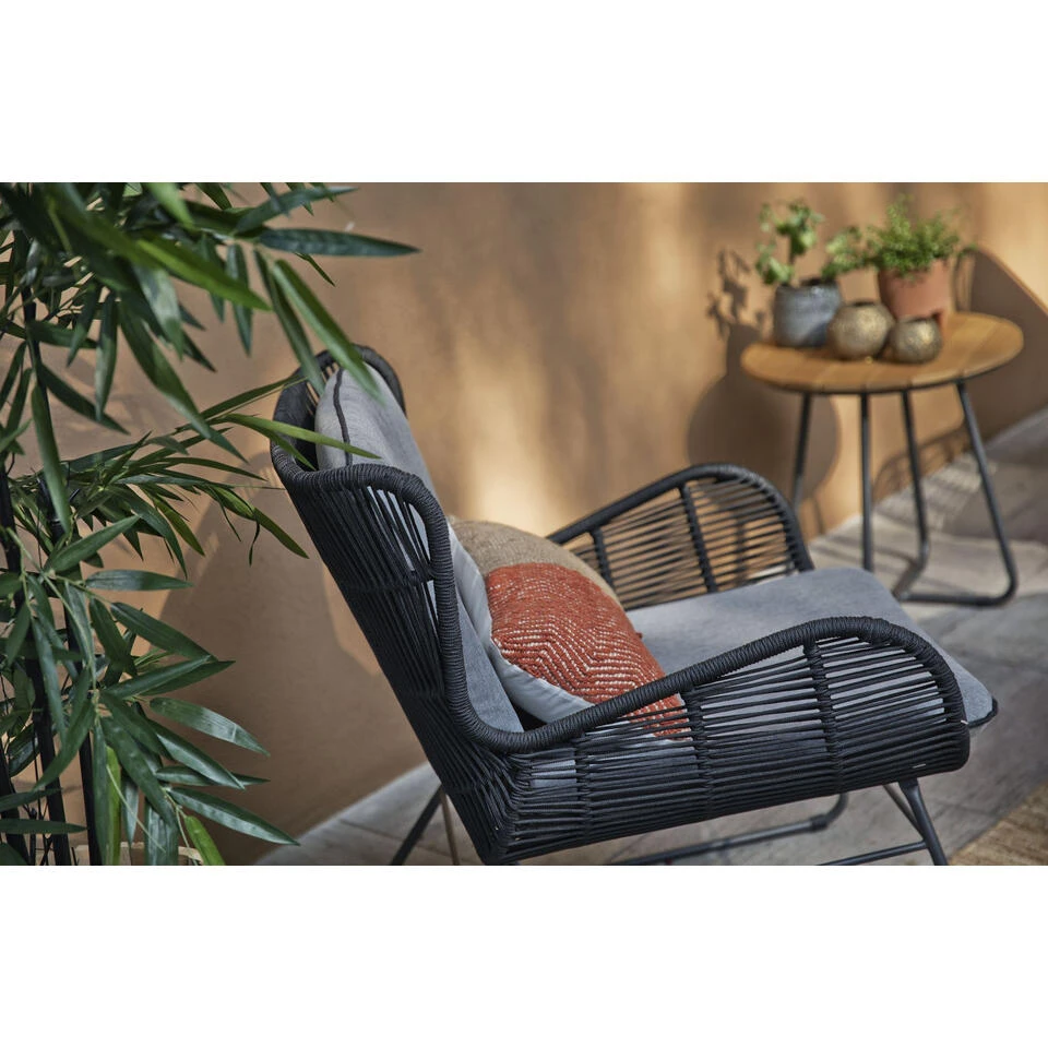 Exotan Loungestoel Outdoor Grace - Touw - Antraciet - Set Van 2 3 Exotan Loungestoel Outdoor Grace - Touw - Antraciet - Set Van 2 - Afbeelding 3