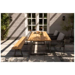 Exotan Tuintafel Sydney - Teak/Metaal - Naturel - 75x185x90 -Leenbakker Winkel 1000089235 0102