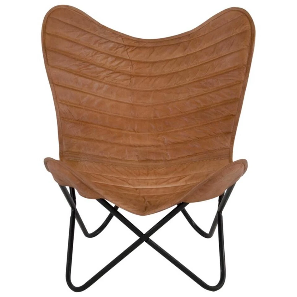 Billy Vlinderstoel Cognac - Leder - Bruin 2 Billy Vlinderstoel Cognac - Leder - Bruin - Afbeelding 2