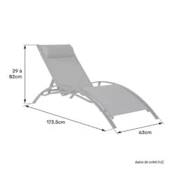 Happy Garden Zonnebedden GALAPAGOS - Grijs - Aluminium -Leenbakker Winkel 1000094866 0104