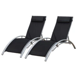 Happy Garden Zonnebedden GALAPAGOS - Zwart - Aluminium