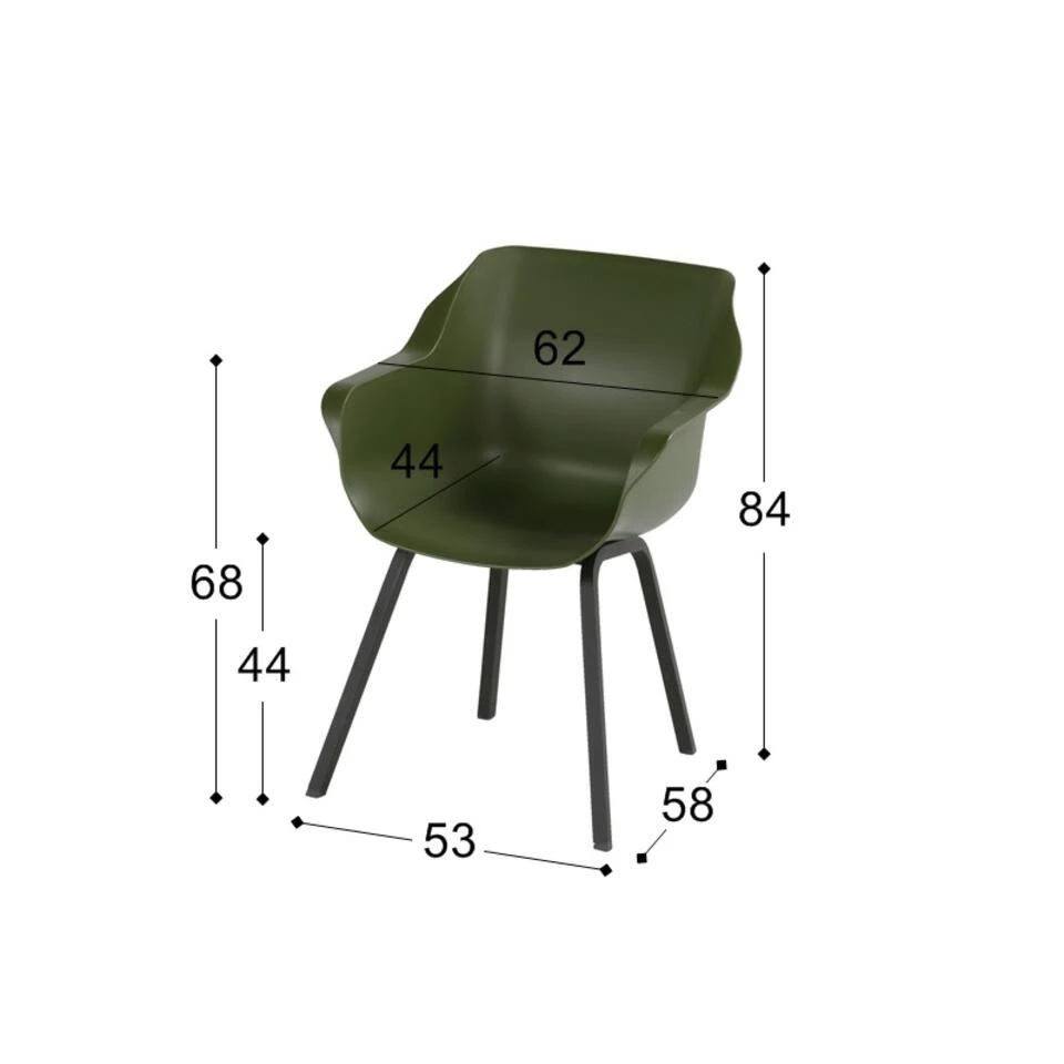 Hartman Sophie Element Dining Armstoel- Moss Groen - 2 St. 2 Hartman Sophie Element Dining Armstoel- Moss Groen - 2 St. - Afbeelding 2