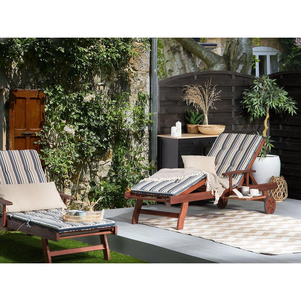 Beliani Tuinligstoel MARLBORO / JAVA / TOSCANA - Donkere Houtkleur Acaciahout 2 Beliani Tuinligstoel MARLBORO / JAVA / TOSCANA - Donkere Houtkleur Acaciahout - Afbeelding 2