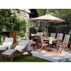 Beliani Tuinligstoel MARLBORO / JAVA / TOSCANA - Donkere Houtkleur Acaciahout 7 Beliani Tuinligstoel MARLBORO / JAVA / TOSCANA - Donkere Houtkleur Acaciahout -Leenbakker Winkel 1000096765 0103