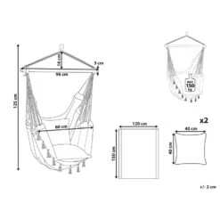 Beliani Hangstoel VARENA - Beige Katoen 6 Beliani Hangstoel VARENA - Beige Katoen -Leenbakker Winkel 1000096792 0102