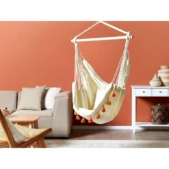 Beliani Hangstoel VARENA - Beige Katoen 7 Beliani Hangstoel VARENA - Beige Katoen -Leenbakker Winkel 1000096792 0103