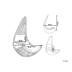 Beliani Hangstoel ATRI - Zwart Pe Rotan -Leenbakker Winkel 1000096793 0102