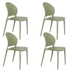 Housecraft Sjoerd Tuinstoelen Kunststof Groen - Set Van 4