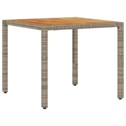 VidaXL - Tuintafel - Grijs - Poly Rattan - 90 X 90 X 75 Cm