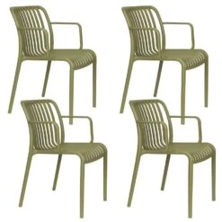 Housecraft Living Mante Tuinstoelen Groen - Set Van 4