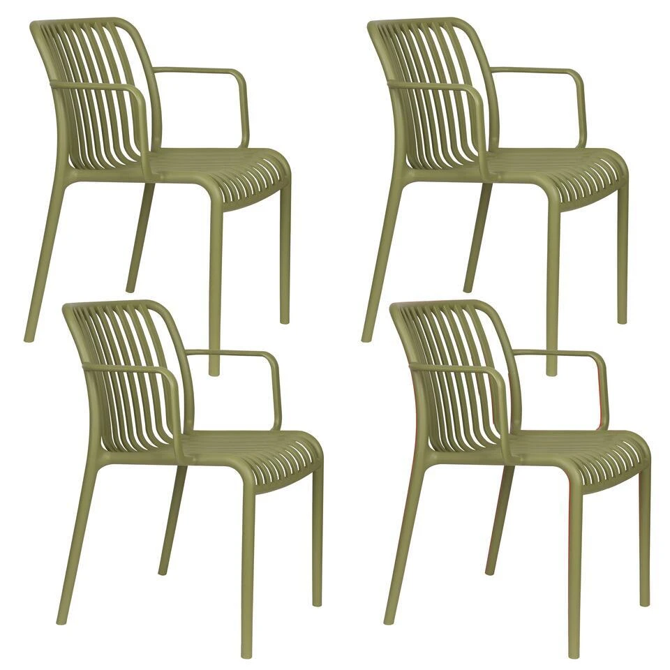 Housecraft Living Mante Tuinstoelen Groen - Set Van 4 1 Housecraft Living Mante Tuinstoelen Groen - Set Van 4