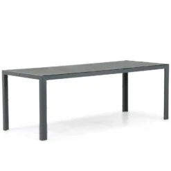 Dining Tuintafel Rechthoekig 210 X 85 Cm Aluminium Grijs Venustas
