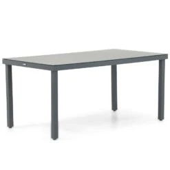 Dining Tuintafel Rechthoekig 160 X 90 Cm Aluminium/HPL Grijs Porto