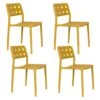 Housecraft Serra Tuinstoel/ Eetkamerstoel Kunststof Geel - Set Van 4