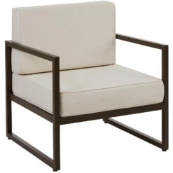 Tectake - Tuin-loungefauteuil Comosa, XXL-kussens, Bruin / Beige