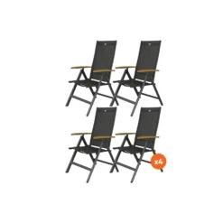 Set Van 4 - Hartman Napoli Verstelbare Stoel - Teak