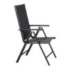 Hioshop Kelly 1 X Tuinstoel- Verstelbare Rug- 7 Posities- Zwart/grijs