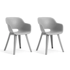 Keter Akola Tuinstoelen - 2 Stuks - 56,5x55x80cm - Grijs