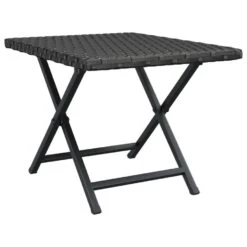 VidaXL - Tafel Inklapbaar - Zwart - Poly Rattan - 45x35x32 Cm