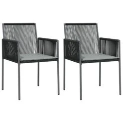 VidaXL - Tuinstoelen - Zwart - Poly Rattan - 2 Stuks - 54x60,5x83,5 Cm