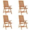 VidaXL - Tuinstoelen - Bruin - Hout - 4 Stuks - Inklapbaar