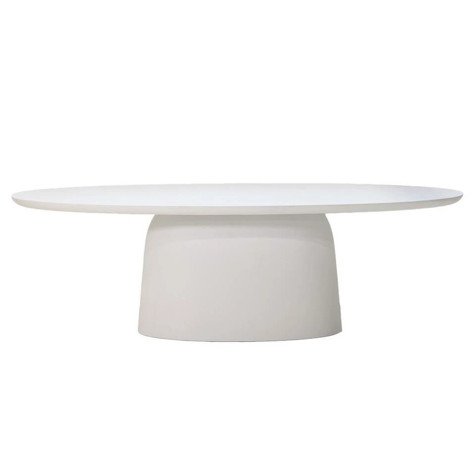 Tuintafel Ovaal - Wit Betonlook - 200x110x74cm - Myrna 1 Tuintafel Ovaal - Wit Betonlook - 200x110x74cm - Myrna