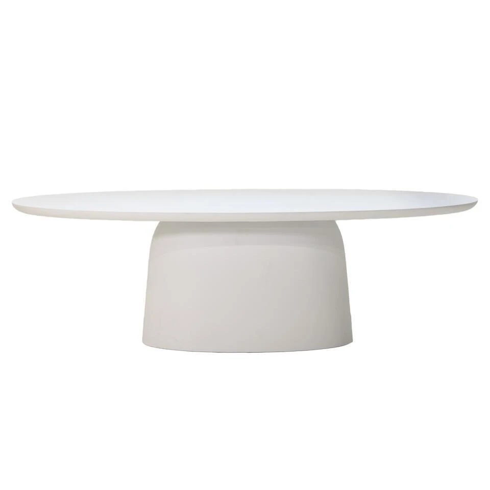 Tuintafel Ovaal - Wit Betonlook - 240x110x74cm - Myrna 1 Tuintafel Ovaal - Wit Betonlook - 240x110x74cm - Myrna