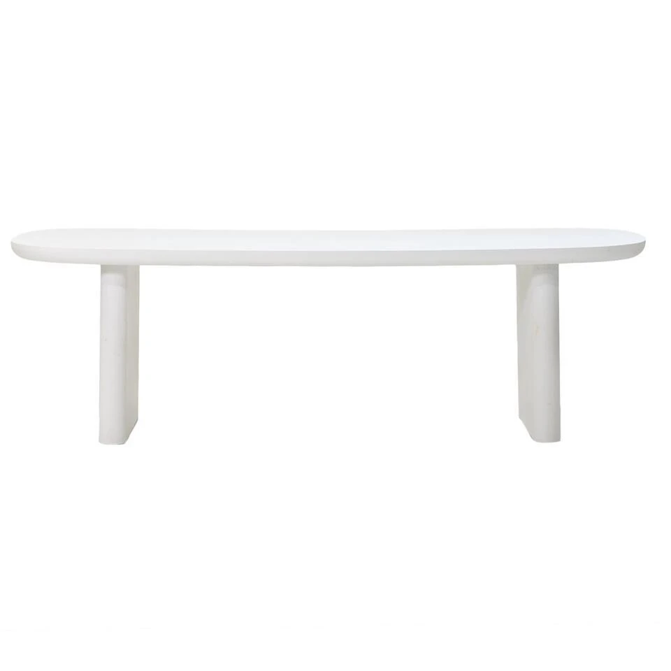 Tuintafel Deens Ovaal - Wit Betonlook - 240x100x75cm - Maya 1 Tuintafel Deens Ovaal - Wit Betonlook - 240x100x75cm - Maya