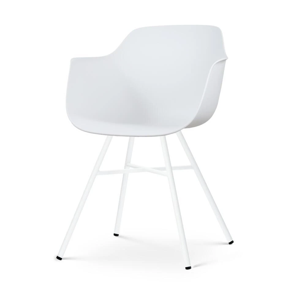 Nolon Noa-Puk Kunststof Tuinstoel Wit - Wit Onderstel 1 Nolon Noa-Puk Kunststof Tuinstoel Wit - Wit Onderstel