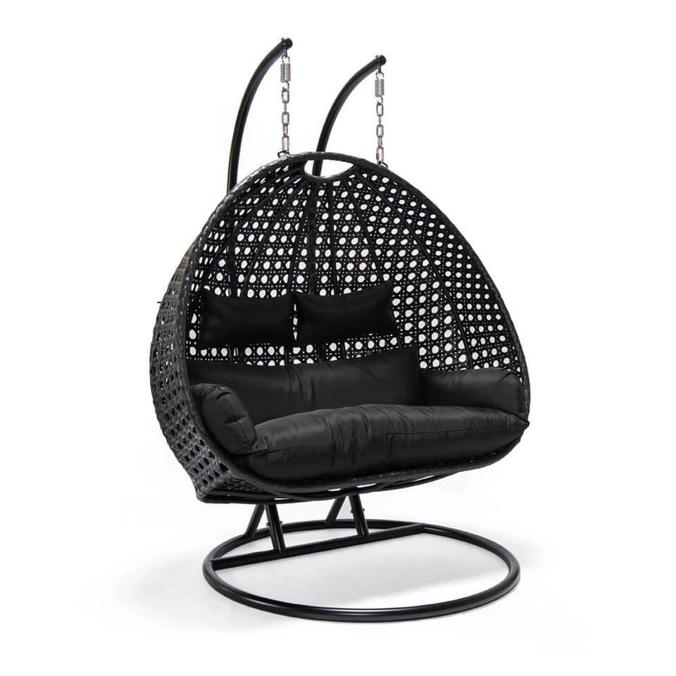 Merkloos HOME DELUXE Polyrotan Hangstoel TWIN Zwart Pure 1 Merkloos HOME DELUXE Polyrotan Hangstoel TWIN Zwart Pure