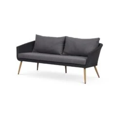 Lisomme Fien Rotan Tuinbank Zwart - Met Zitkussens