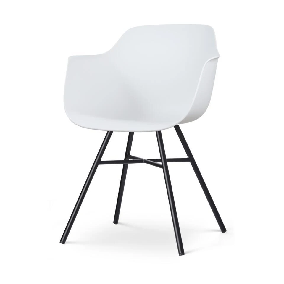 Nolon Noa-Puk Kunststof Wit - Zwart Onderstel 1 Nolon Noa-Puk Kunststof Wit - Zwart Onderstel