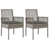 VidaXL - Tuinstoel - Grijs - Poly Rattan - 53 X 60 X 85cm