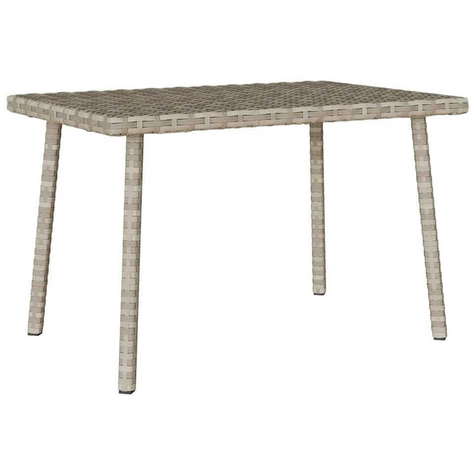 VidaXL - Tuin Salontafel - Grijs - Poly Rattan - 60 X 40 X 37 Cm 1 VidaXL - Tuin Salontafel - Grijs - Poly Rattan - 60 X 40 X 37 Cm
