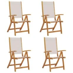 VidaXL - Tuinstoelen - Inklapbaar - Massief Acaciahout En Textileen - 4 Stuks