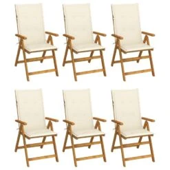 VidaXL - Tuinstoelen Inklapbaar Met Kussens - Massief Acaciahout - 6 Stuks