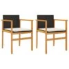 VidaXL - Tuinstoelen - Kussens - Zwart - Poly Rattan - 2 Stuks - 55x55x78 Cm