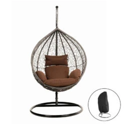 Merkloos HOME DELUXE Hangstoel CIELO Bruin Met Regenhoes