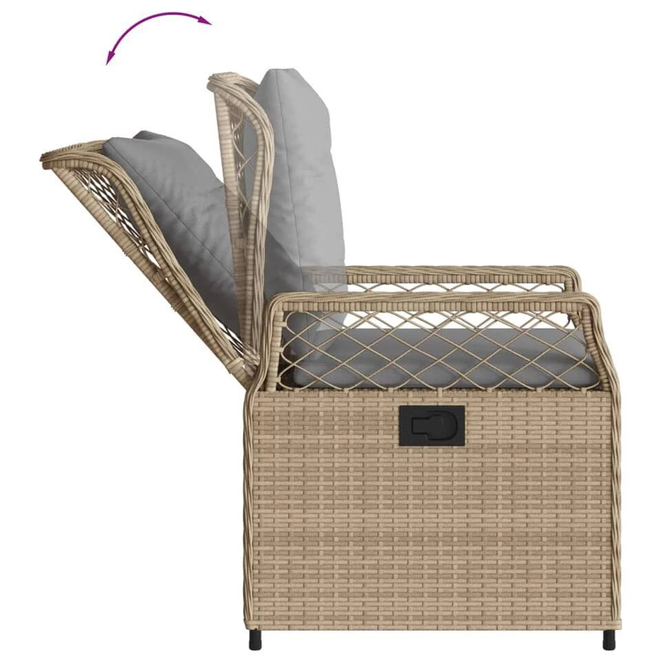 VidaXL - Tuinstoel - Beige - Poly Rattan 8 VidaXL - Tuinstoel - Beige - Poly Rattan - Afbeelding 8